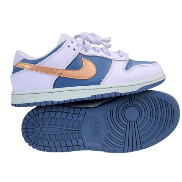Nike Dunk Low SE Copper Swoosh PS DX1664-400 Thunder Blue Metallic Size 2.5Y - Picture 10 of 11